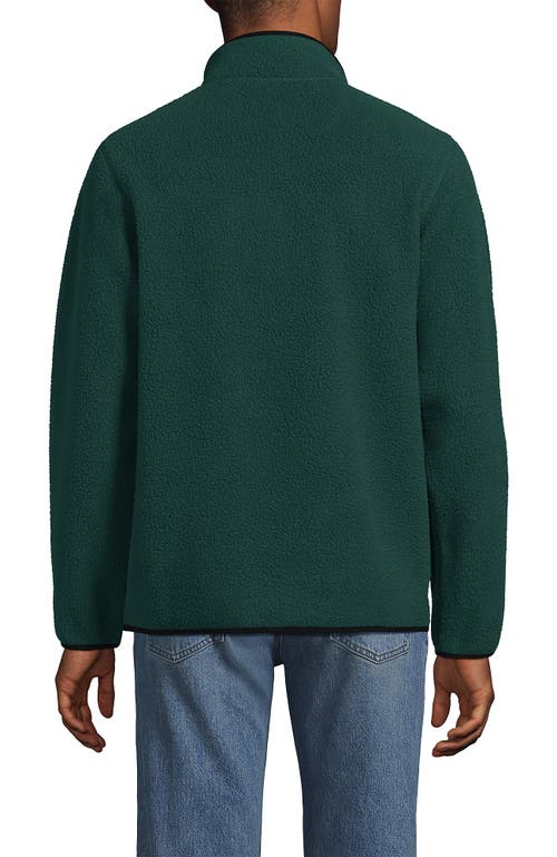 Lands' End Full Zip High Pile Fleece Jacket In Green
