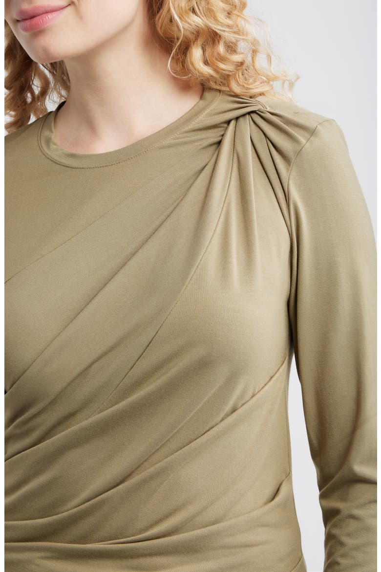 Shoulder Twist Top, Alternate, color, LIGHT OLIVE