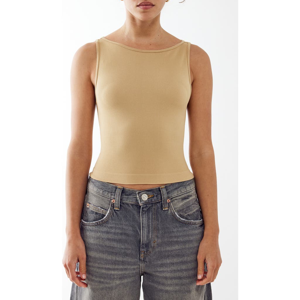 Shop Bdg Urban Outfitters Rib Crop Tank In Sand