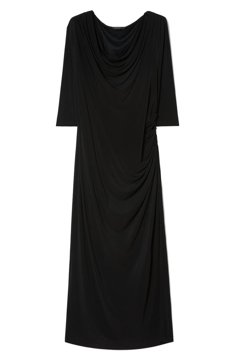 Marina Rinaldi Cambra Long Sleeve Jersey Maxi, Alternate, color, Black