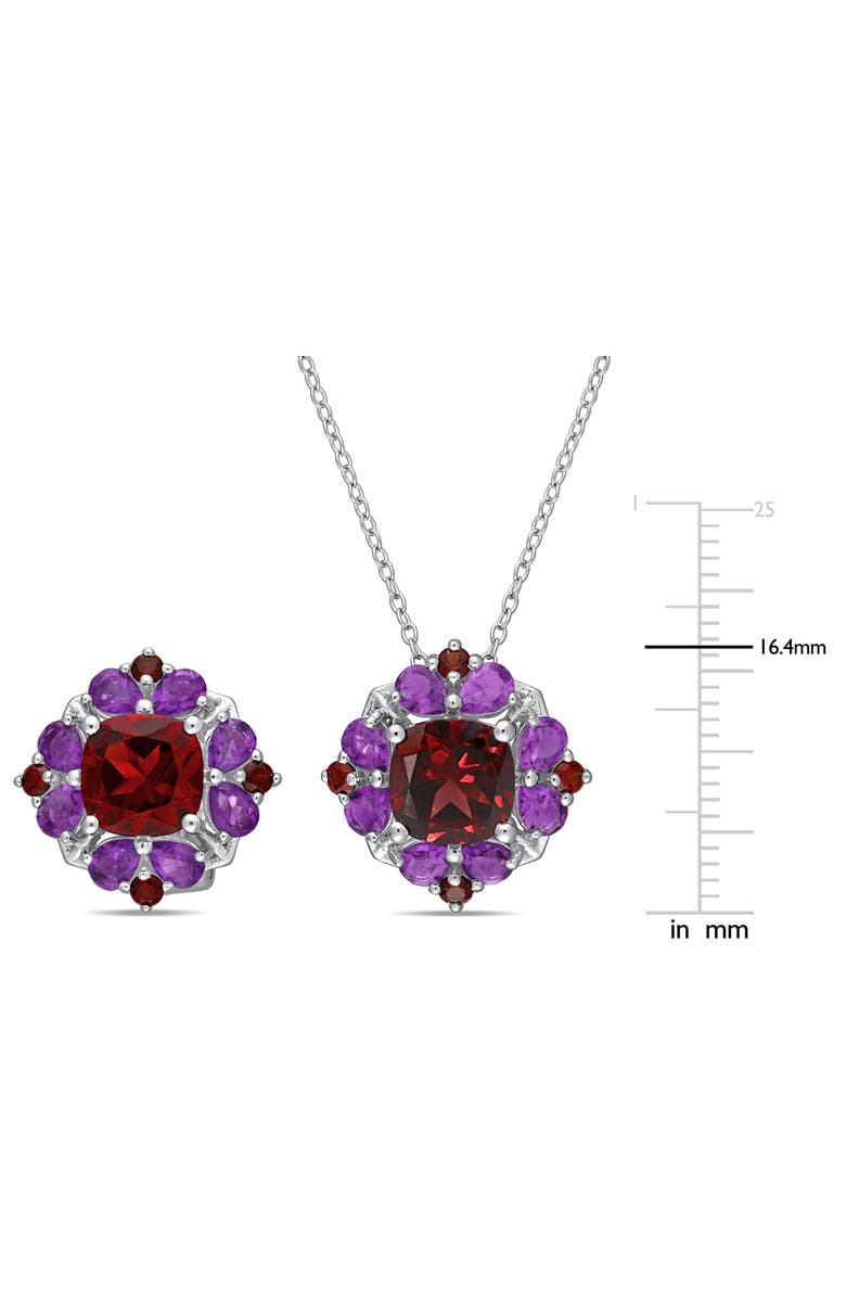 DELMAR Amethyst & Garnet Necklace & Lever-Back Earrings Set, Alternate, color,