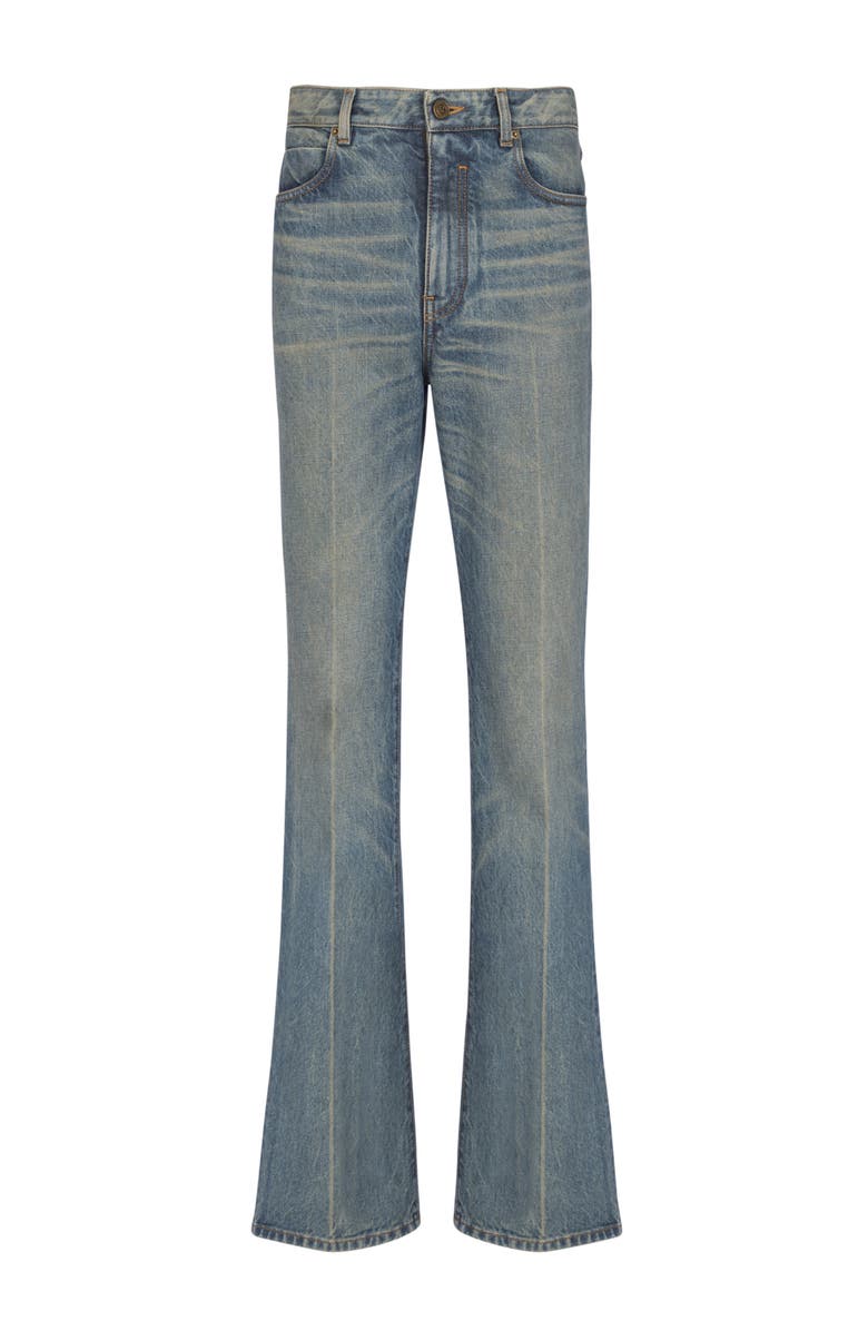 Balmain Slim straight-leg jeans in vintage denim, Main, color, Blue