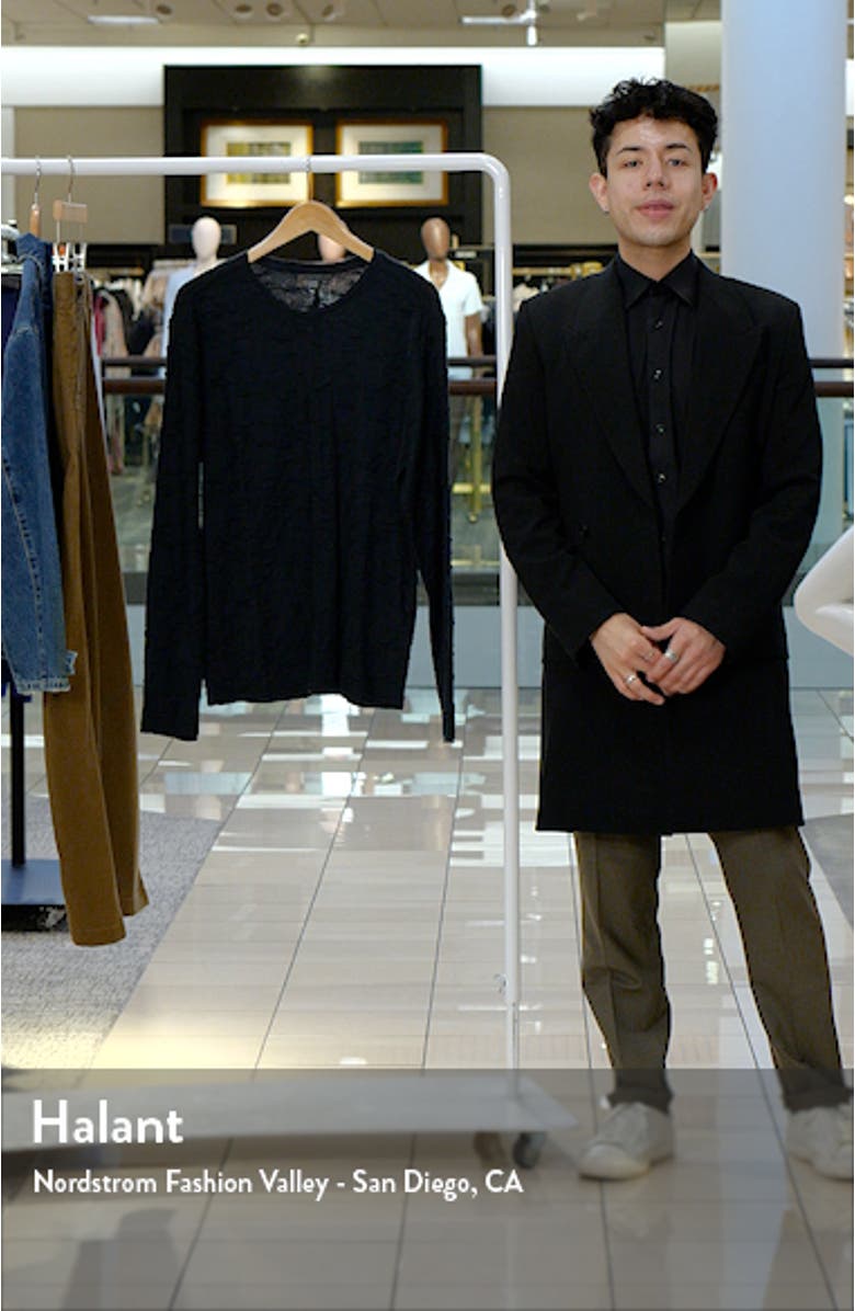 Cruzeiro Crinkle Texture Long Sleeve Cotton T-Shirt, sales video thumbnail