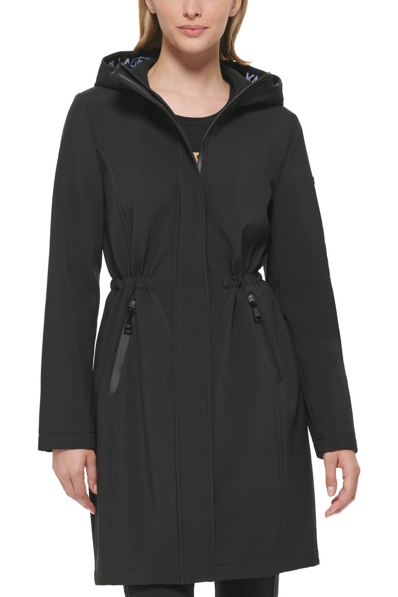 Water Resistant Hooded Raincoat, Main, color, BLACK