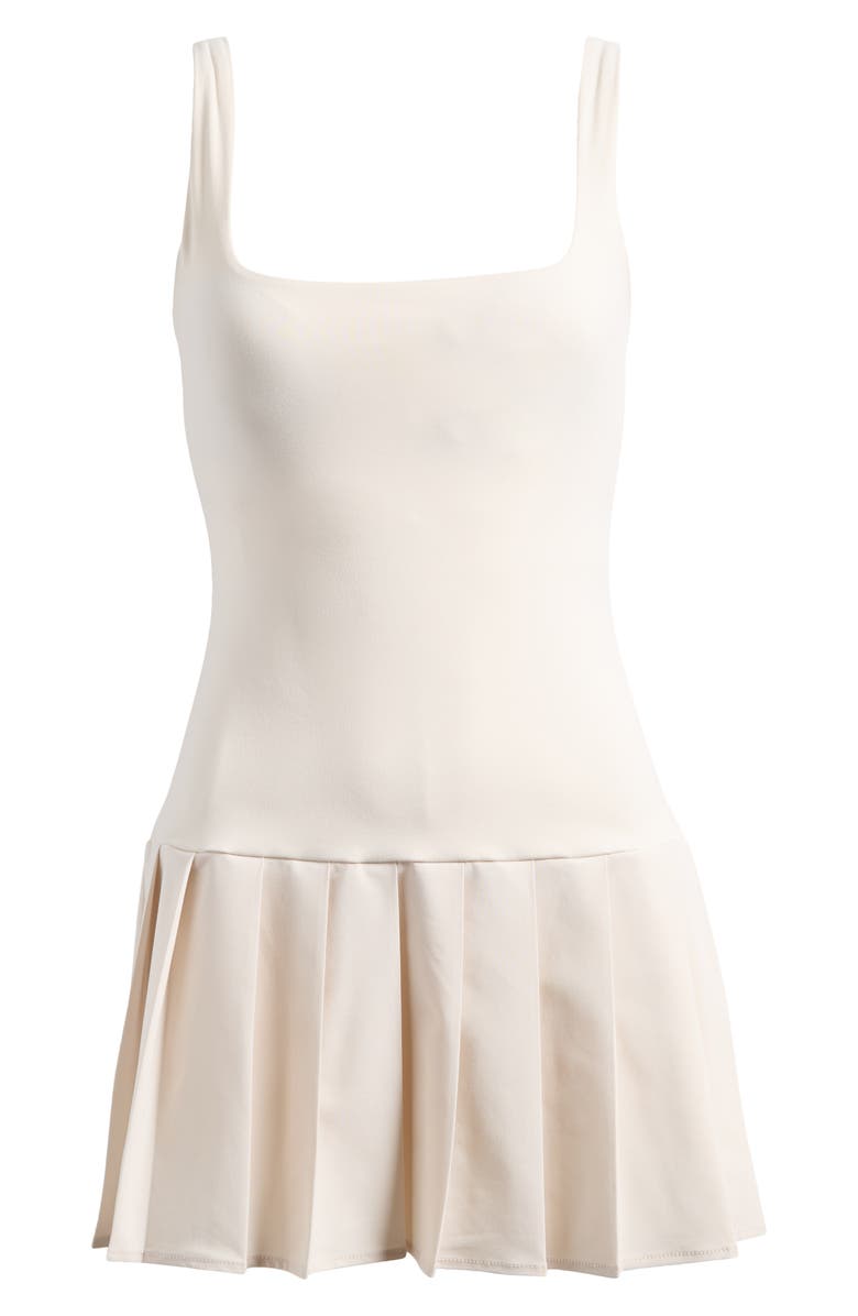 PacSun Drop Waist Pleated Tank Minidress, Alternate, color, White Sand