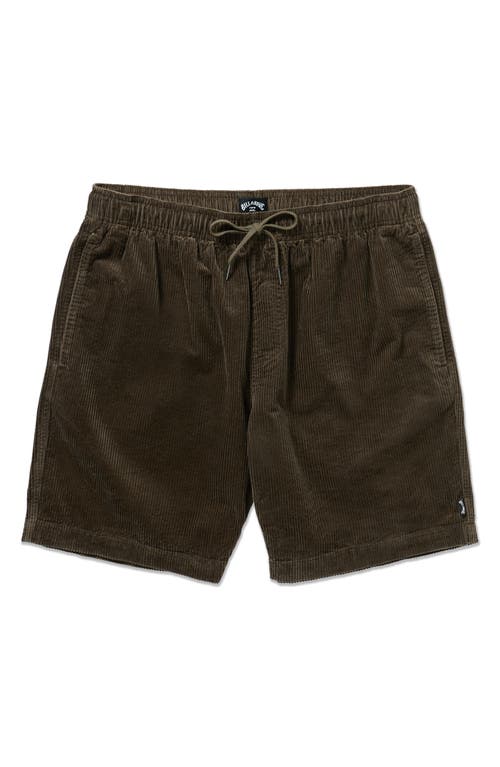 Billabong Larry Layback Cotton Corduroy Shorts In Brown