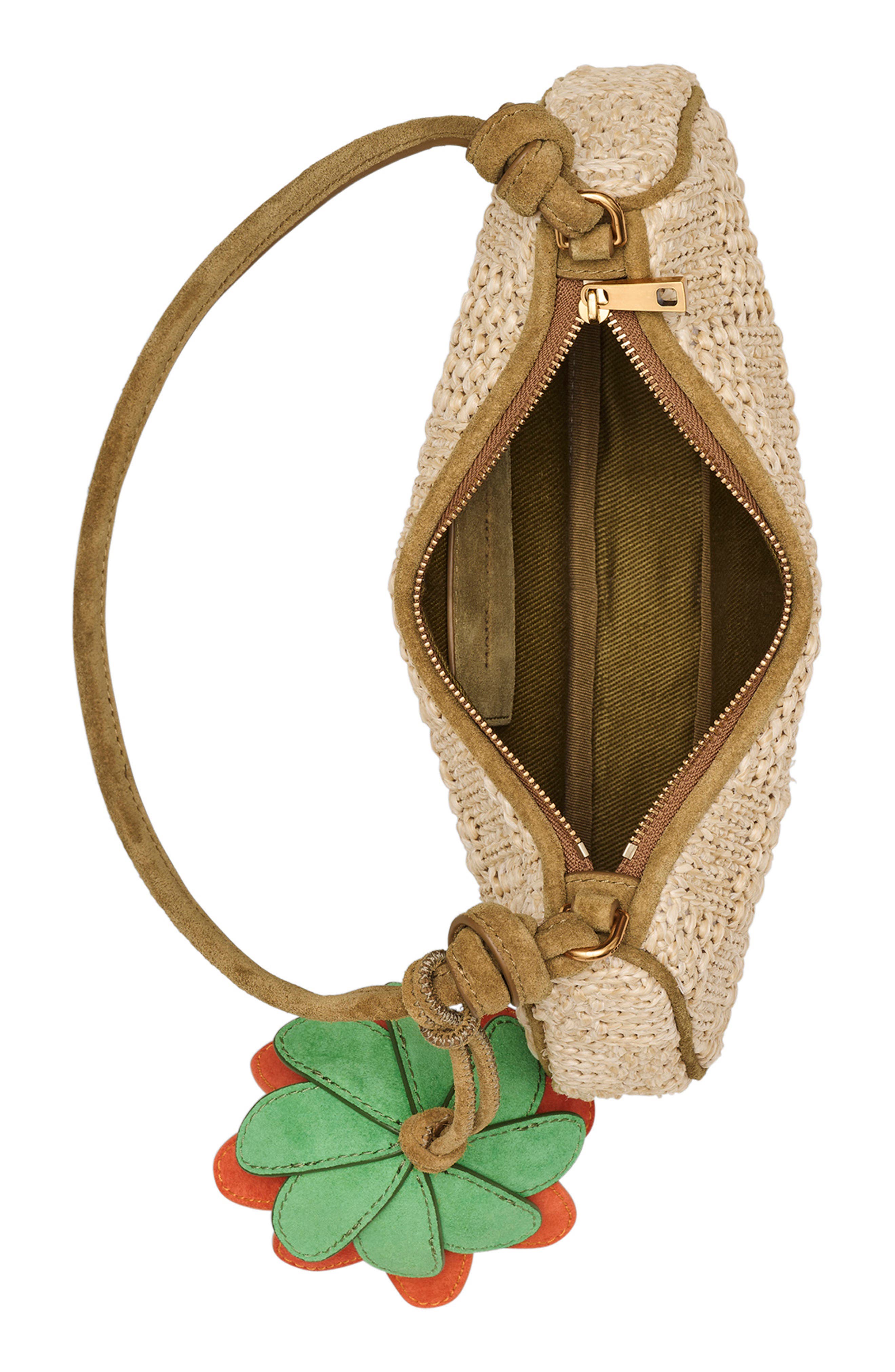 Marc Jacobs The Faux Raffia Shoulder Bag, Alternate, color, Natural