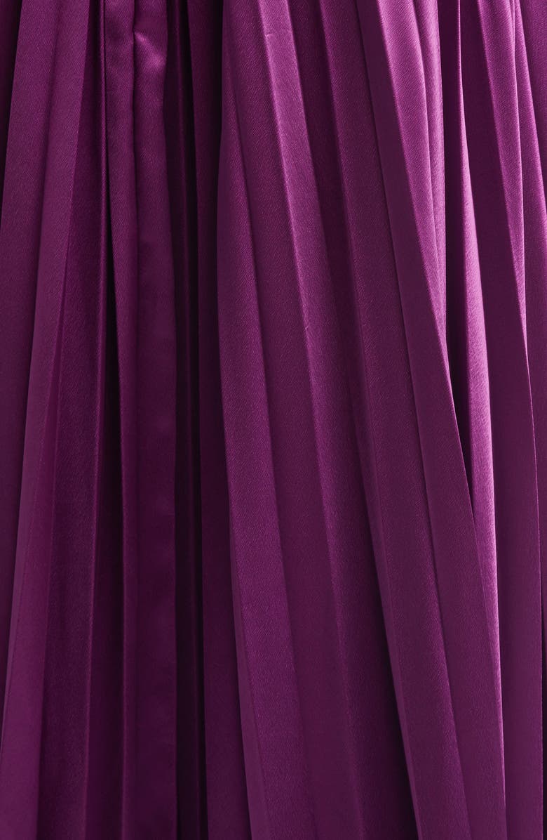 Ulla Johnson Lena Pleat Satin Gown, Alternate, color, Amaranth