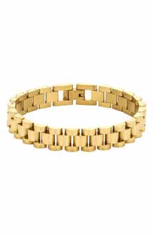 Tarnish Resistant 18K Gold Plated Watch-Link Bracelet
