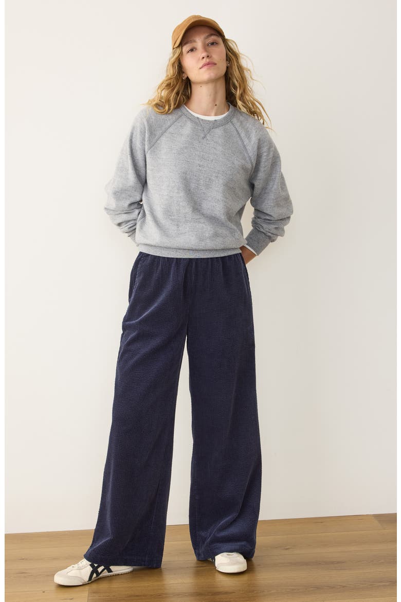 Allison Pull-On Wide Leg Corduroy Pants, Alternate, color, NAVY