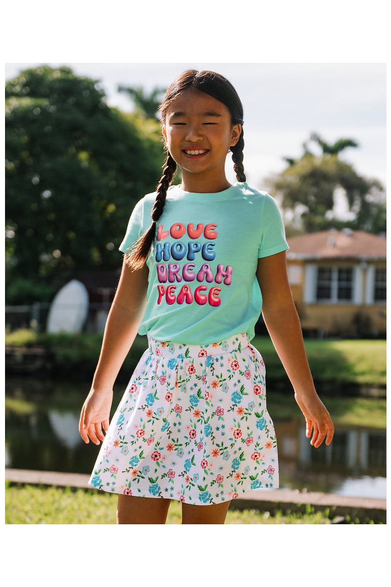 Girls Plus Smocked Skort, Main, color, Antique Ivory Floral