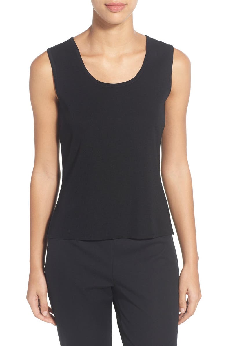 Ming Wang Scoop Neck Tank, Main, color, Black