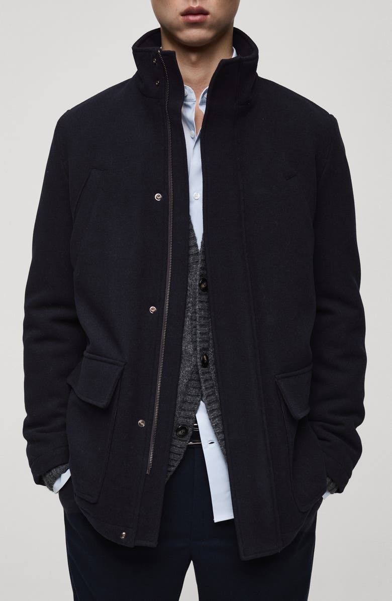 MANGO Wool Blend Coat, Main, color, 