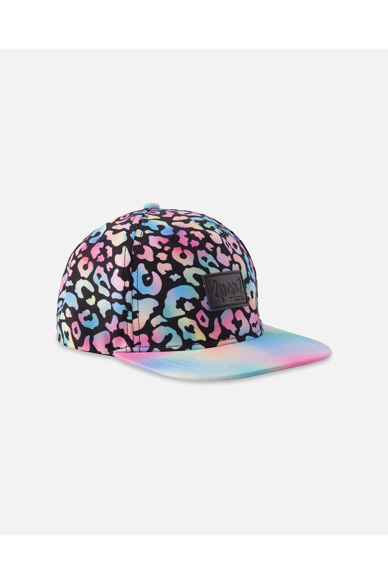 Flat Brim Animal Cap, Main, color, Black Animal Print