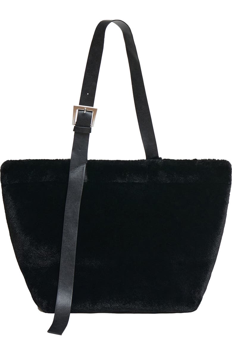 Apparis Esti Pluche<sup>™</sup> Faux Fur Tote, Main, color, Noir