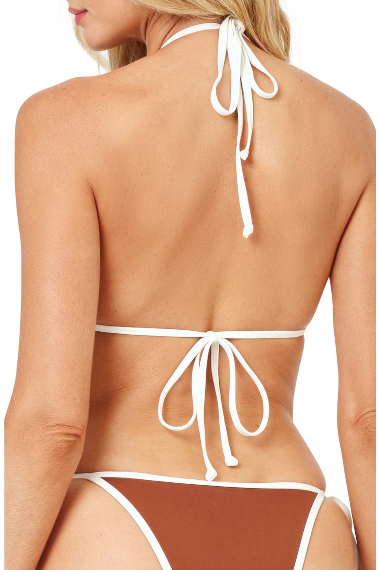 Triangle Bikini Top, Alternate, color, COFFEE/ CREAM