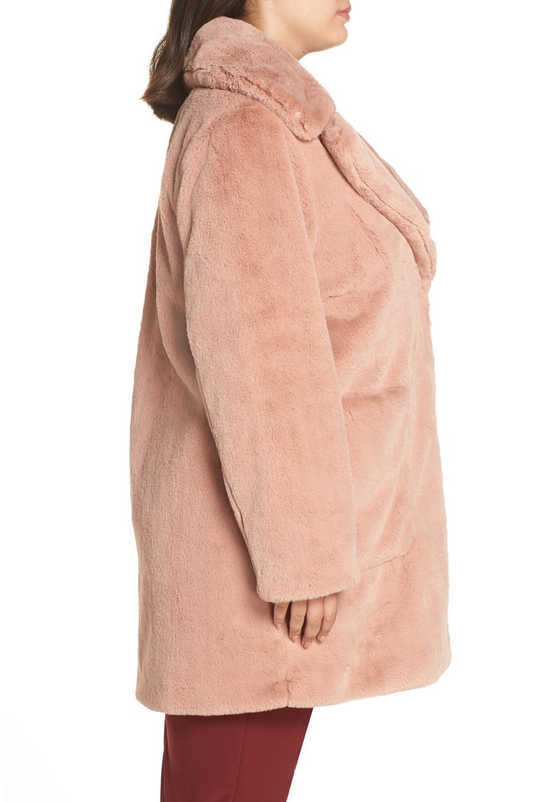 Faux Fur Coat, Alternate, color, BLUSH