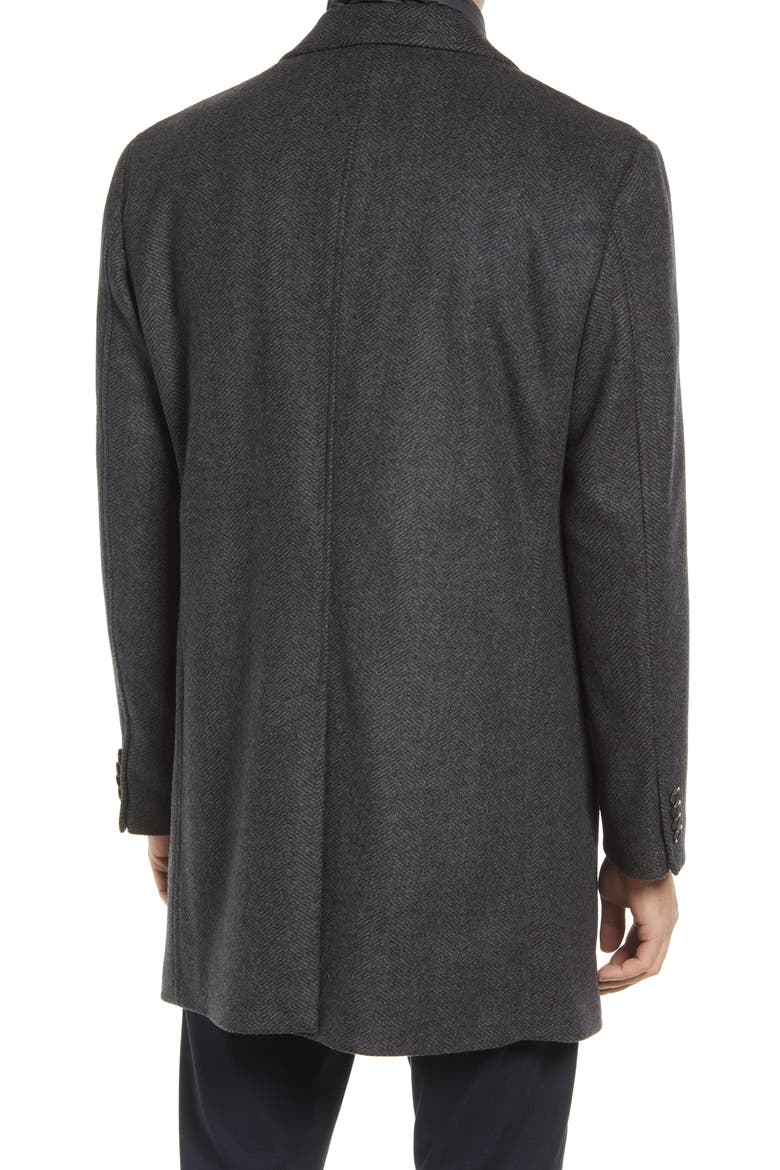 Men's Delman Wool & Cashmere Coat with Removable Bib, Alternate, color, CHARCOAL