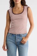Madden Girl Stripe Scoop Neck Ribbed Tank