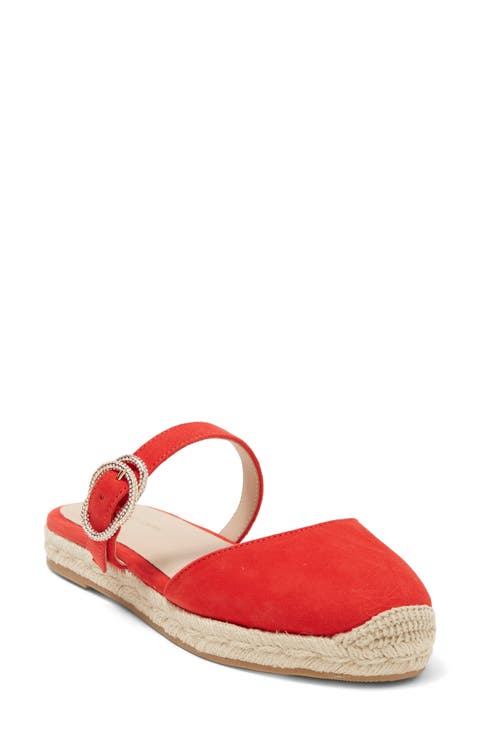 Crystal Buckle Espadrille Mule (Women)