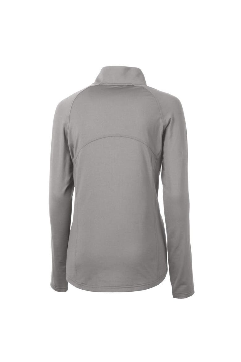 Women's Cutter & Buck Gray Western Kentucky Hilltoppers Adapt Eco Knit Stretch Recycled Half-Zip Pullover Top, Alternate, color, Gray