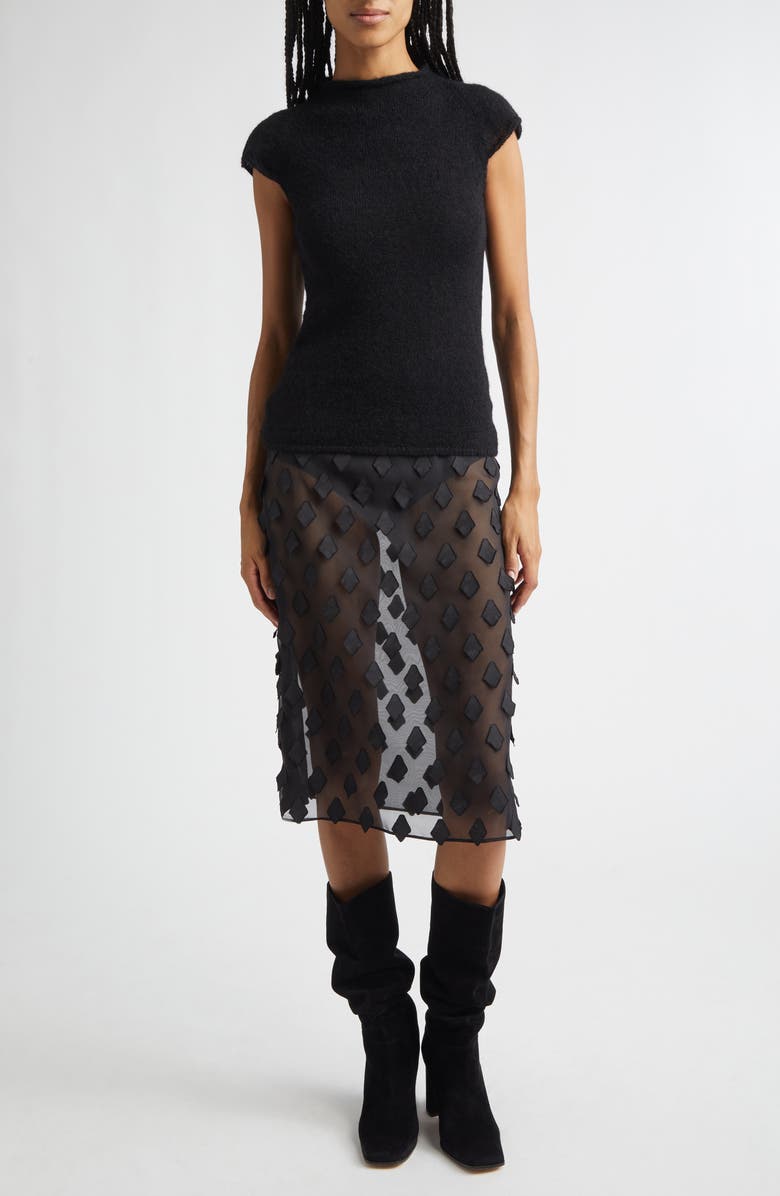 Paloma Wool Tris Sheer Midi Skirt, Alternate, color, Black
