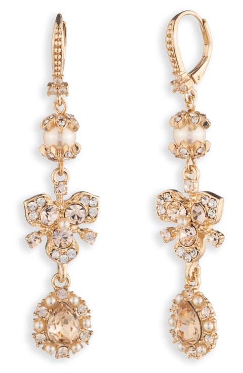 Blushed in Bloom Faux Pearl Drop Earrings