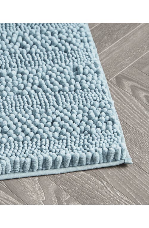 Laura Ashley Chenille Set Of 2 Bath Rugs In Aqua