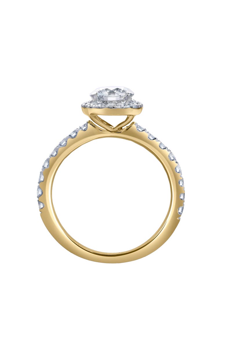 Paloma 14K Yellow Gold Round Cut Lab Grown Diamond Halo Engagement Ring - 1.5 ctw, Alternate, color, 14K Yellow Gold