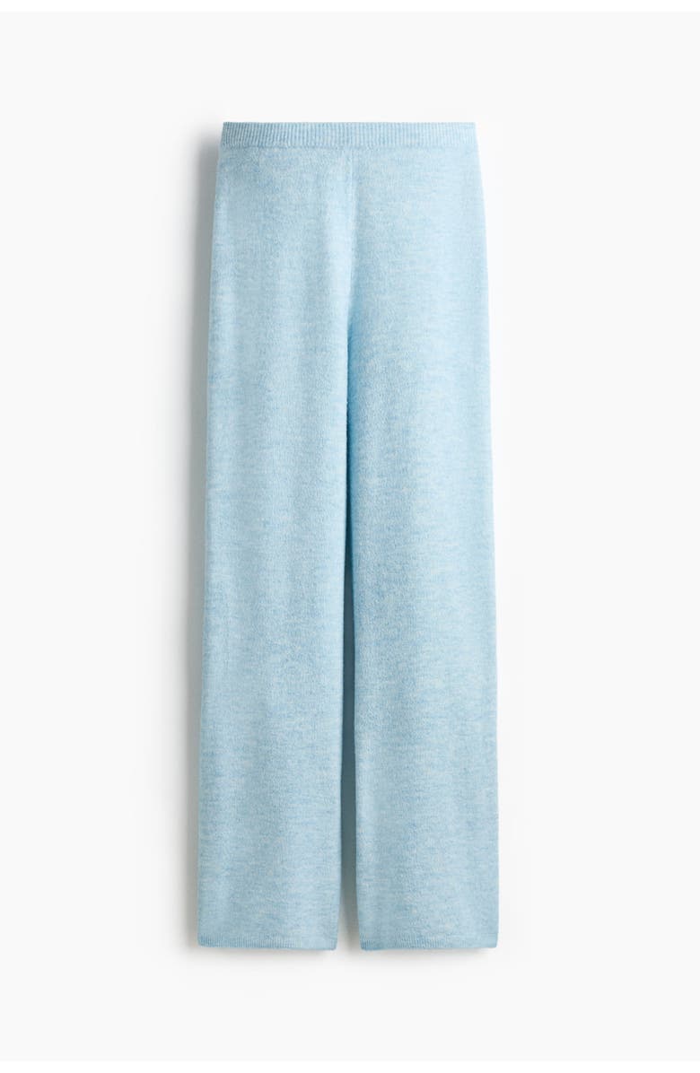 H&M Knitted Pull-on Trousers, Main, color, Light Blue Melange