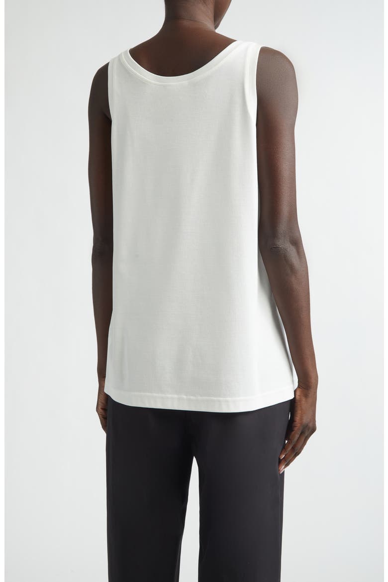 Scoop Neck Cotton & Silk Jersey Tank, Alternate, color, WHITE