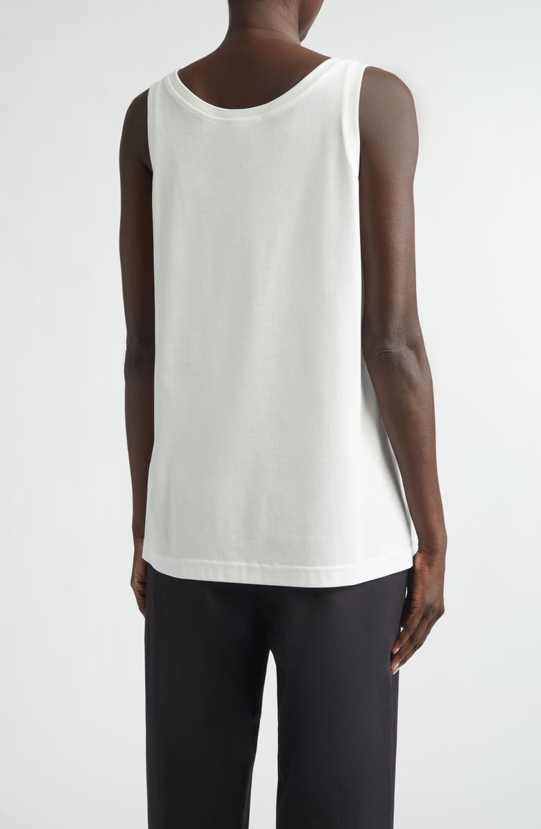 Lafayette 148 New York Scoop Neck Cotton & Silk Jersey Tank, Alternate, color, White