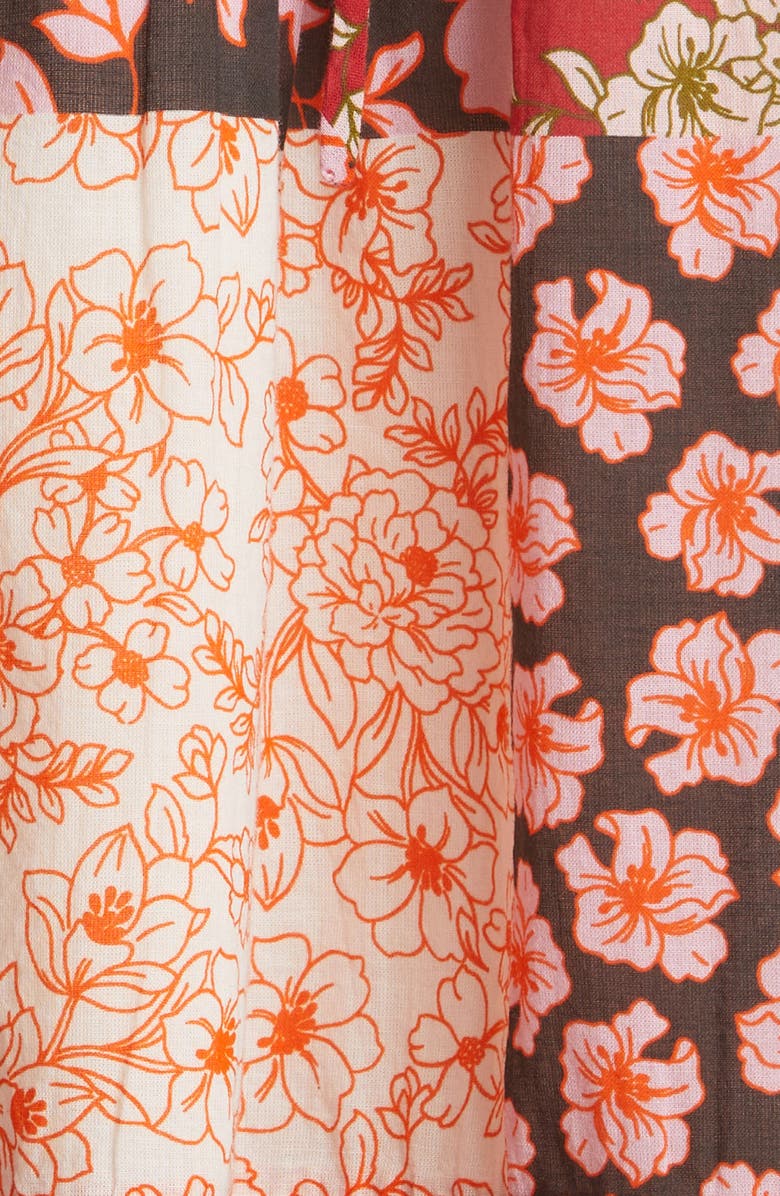 Johnny Was Flora Mix Print Tie Back Cotton Dress, Alternate, color, 