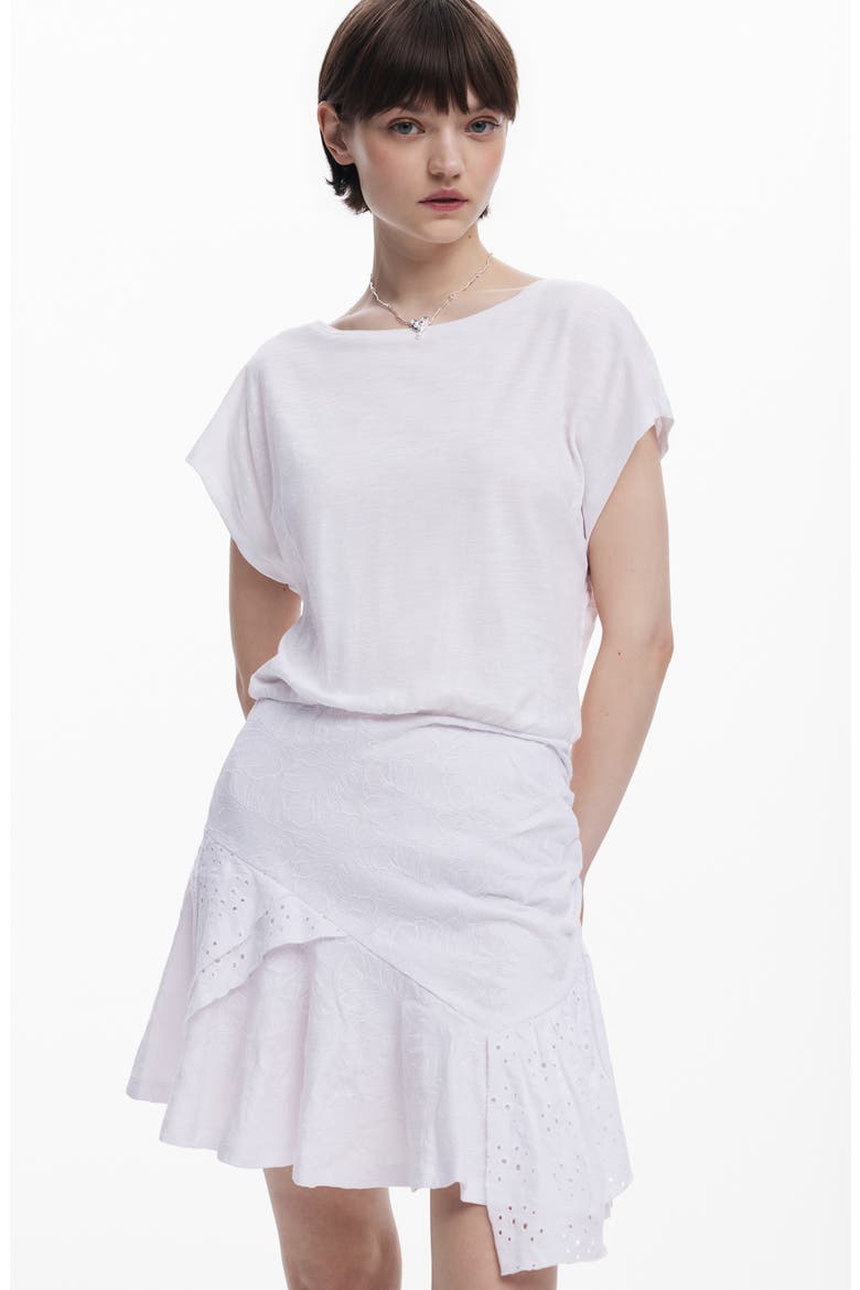 Asymmetric Minidress, Alternate, color, WHITE