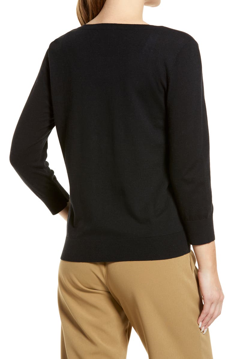 Nordstrom Crewneck Pima Cotton Blend Cardigan, Alternate, color, 