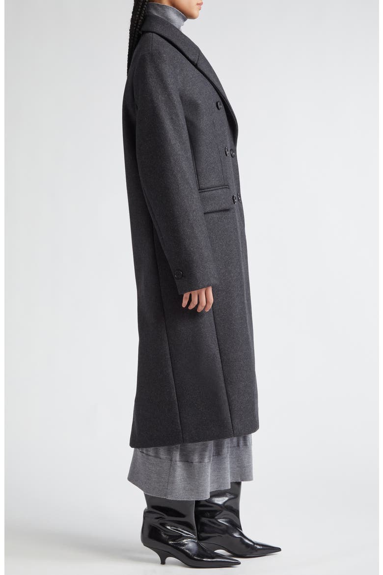 Broad Double Breasted Recycled Wool Blend Coat, Alternate, color, CHARCOAL MELANGE