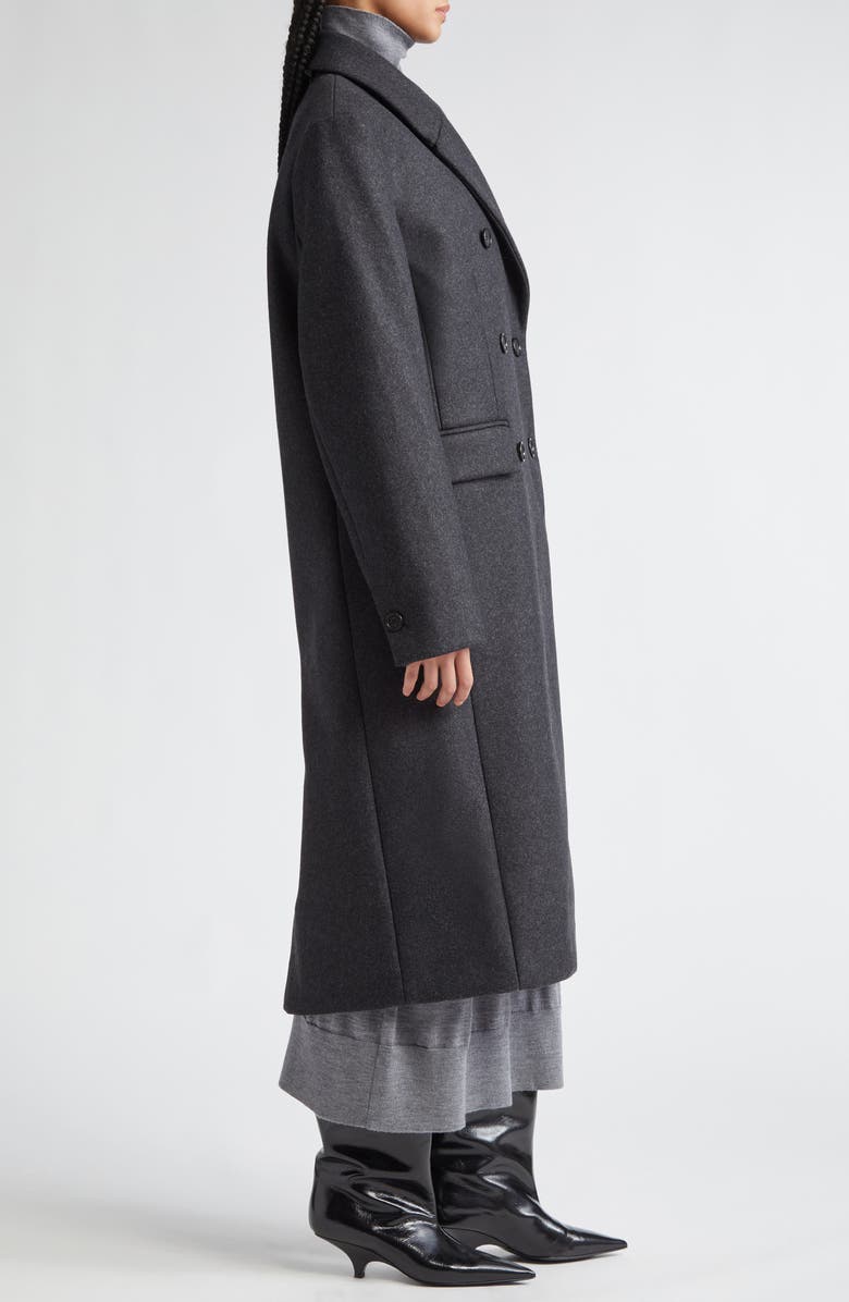 TOTEME Broad Double Breasted Recycled Wool Blend Coat, Alternate, color, Charcoal Melange