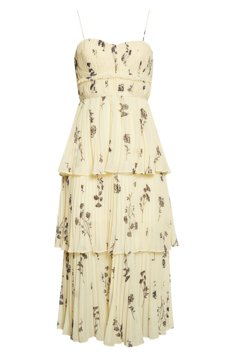 Self-Portrait Floral Silhouette Tiered Maxi Dress, Alternate, color,