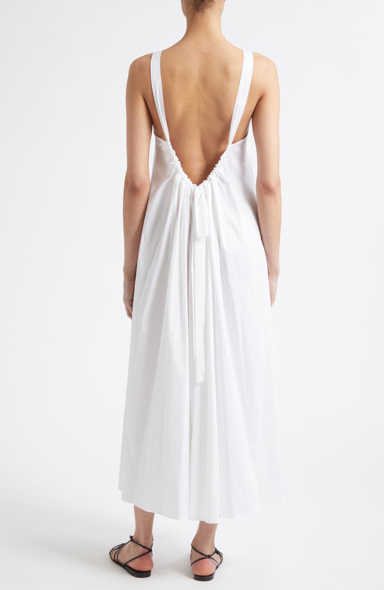 Max Mara Cotton Blend Stretch Poplin Sundress, Alternate, color, Optical White