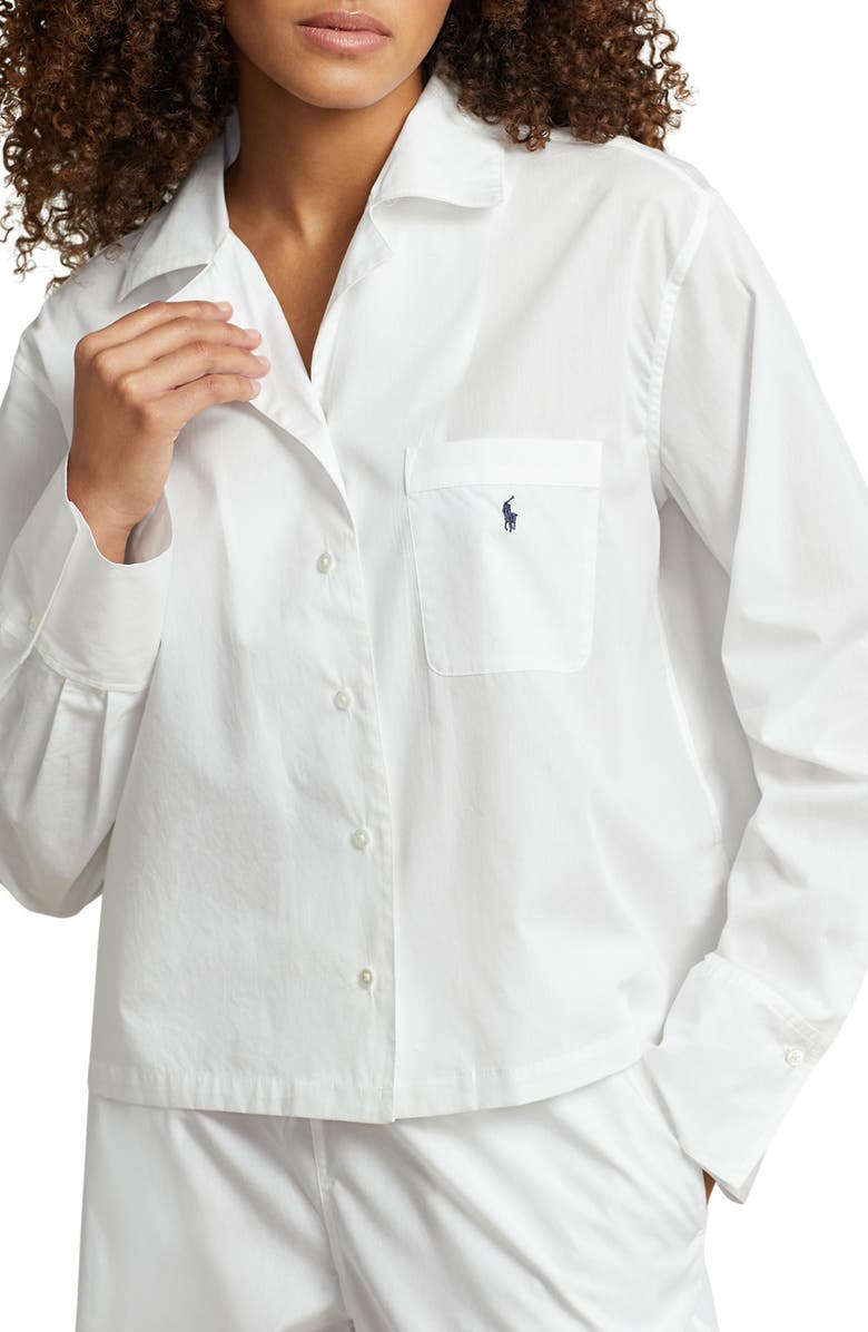 Polo Ralph Lauren Cotton Poplin Pajamas, Alternate, color, White Cloud