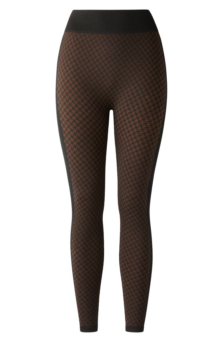 Rhone Houndstooth Check Leggings, Main, color, Chestnut Brown