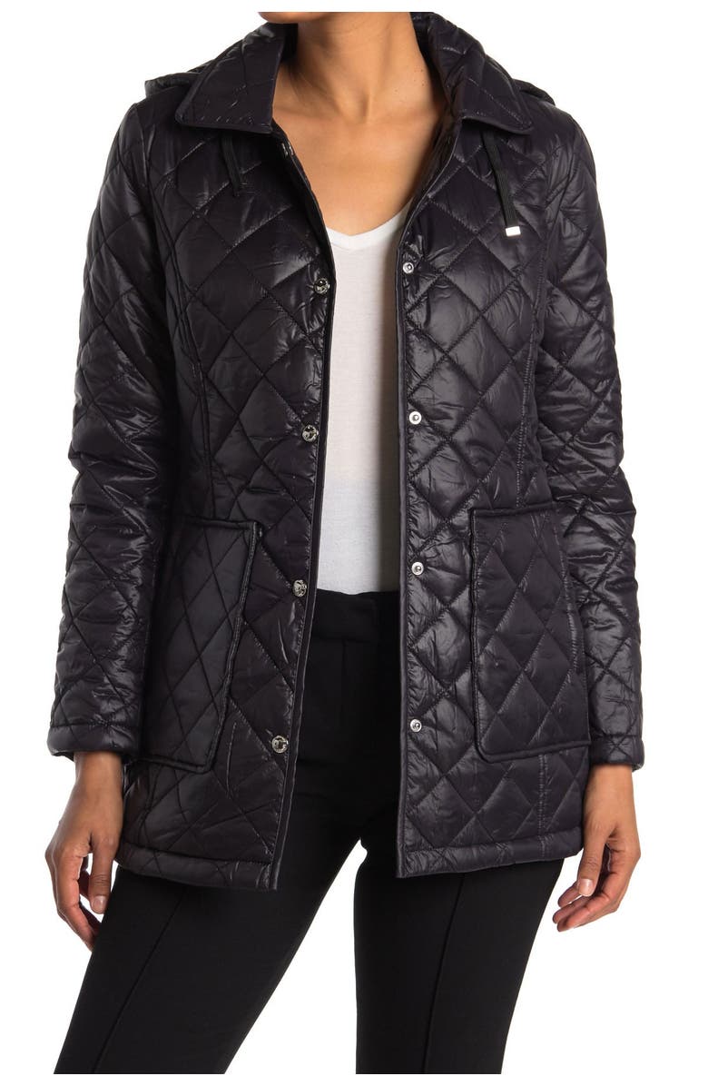 Sam Edelman Hooded Short Quilted Coat, Main, color,