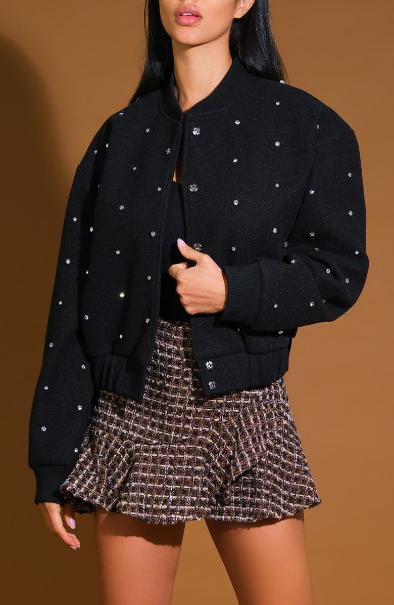 Rhinestone Bomber Jacket