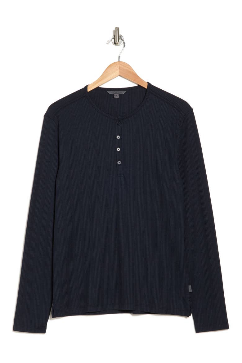 Waffle Stitch Long Sleeve Henley, Alternate, color, NAVY