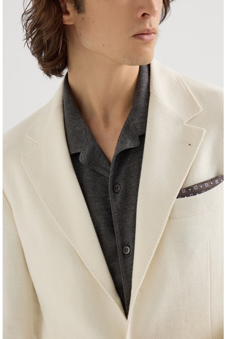Hopsack deconstructed blazer, Alternate, color, Off-White