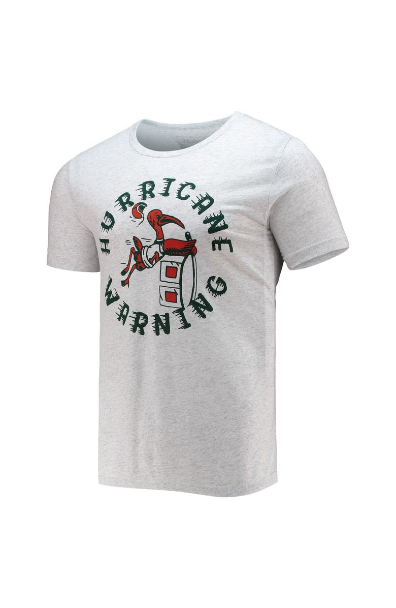 HOMEFIELD Men's Homefield Heathered Gray Miami Hurricanes Vintage Hurricane Warning T-Shirt, Alternate, color, 