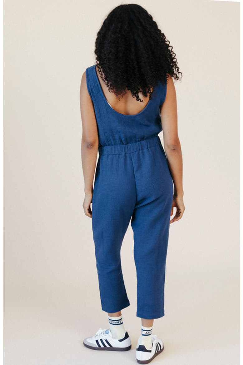 Jameela Organic Cotton Gauze Jumpsuit, Alternate, color, Deep Sea