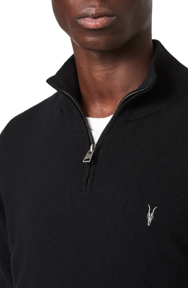 AllSaints Kilburn Half Zip Wool Blend Pullover, Alternate, color, 