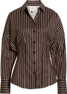 Reformation Vanta Stripe Stretch Poplin Button-Up Shirt