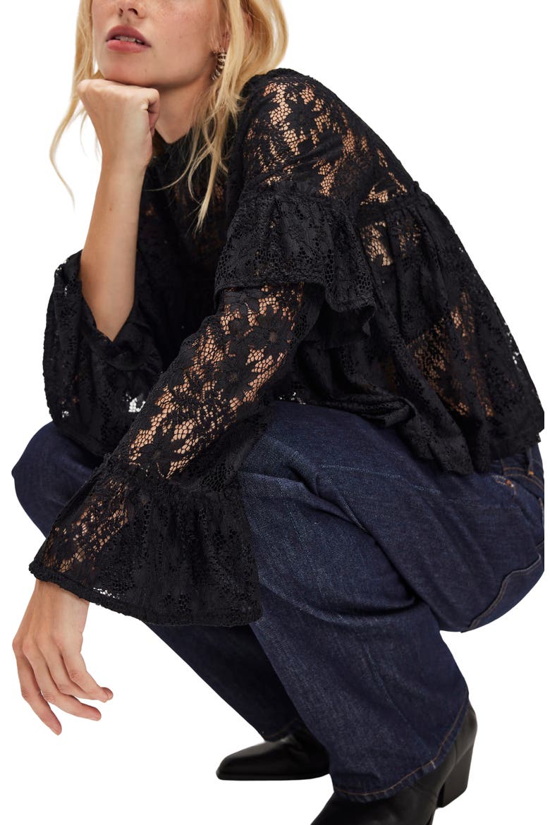 Free People Lilabeth Sheer Lace Top (Women) | Nordstrom